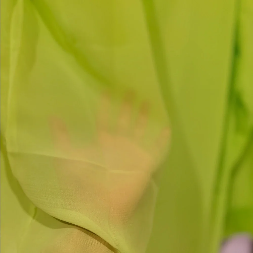 Summer Beach Long Sleeve Button Up Swimsuit Cover Up Lime Green X-Small